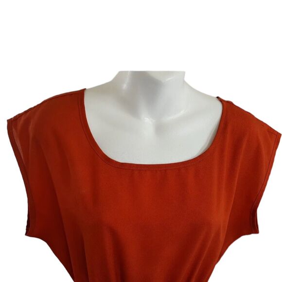 Mixxed 26 Dress Womens Medium Orange Blue Short Sleeve Work Office Sporty - Picture 9 of 14